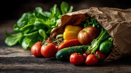 fresh vegetables on a wooden table