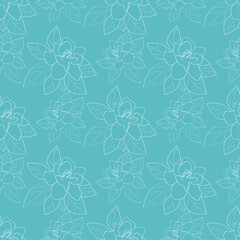 Obraz premium Gardenia flower monochrome seamless floral vector pattern in pastel colors
