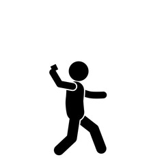 Stickman vector illustration of throwing action.