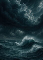 Fototapeta premium Dramatic stormy ocean waves