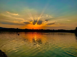 sunset on the river © Oleksandr