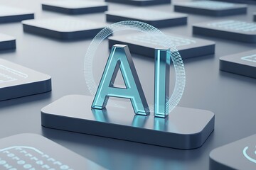 AI Technology Concept with Digital Globe and Data Streams artificial intelligence