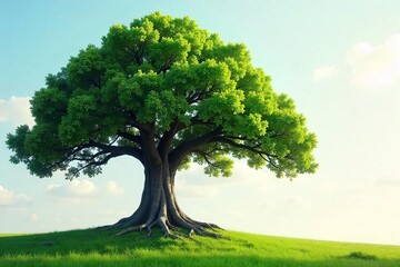Sturdy Oak Tree Symbolizing Corporate Growth, Longevity, and Stability