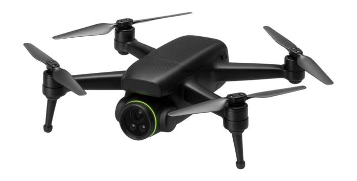 Surveillance drone with night vision capability and silent propellers