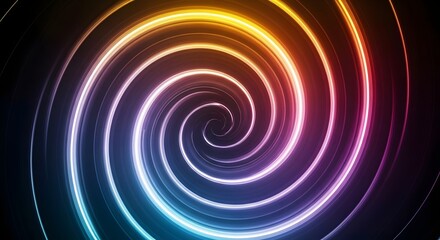 Abstract fractal spiral background with swirling colorful patterns and cosmic energy