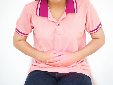 Gastroenteritis in an asian woman and she experiences abdominal pain in the middle of her abdomen and position near the navel. 
