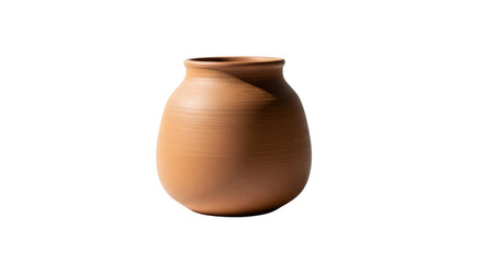 Clay vase sits alone in the dark. Pottery, craft, traditional, art, container.