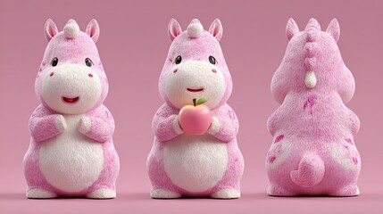 two pink rabbits