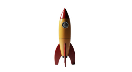 Retro rocket ship stands ready for launch. Nostalgic aerospace, classic science fiction, vintage technology, childhood dreams, adventure