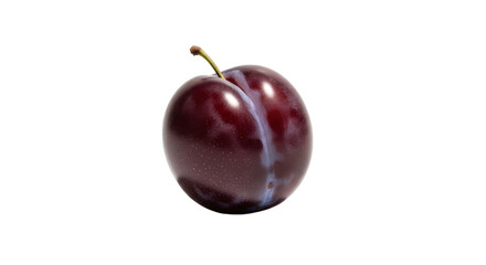 Ripe plum shows its glossy skin. Single plum, fruit, healthy eating, fresh, organic, vitamin.