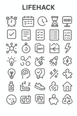 A comprehensive set of thin line icons illustrating smart city concepts, urban innovation, and sustainable technology infrastructure