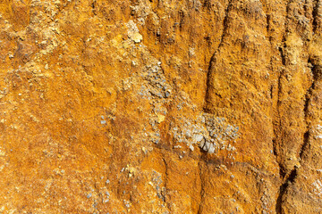 A close-up background of natural stone reveals mineral veins running through its textured surface.