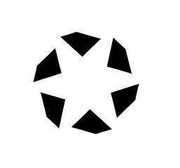 Abstract geometric star shape made of black triangles modern design element for logo, symbol, decoration, and creative graphic projects