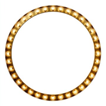 Circular frame with warm-toned lights