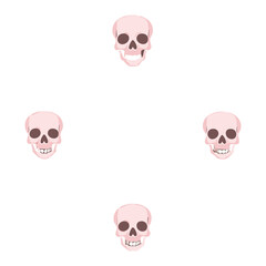 Cute Skull Pattern on a Light Background Halloween Spooky Theme Vector Illustration