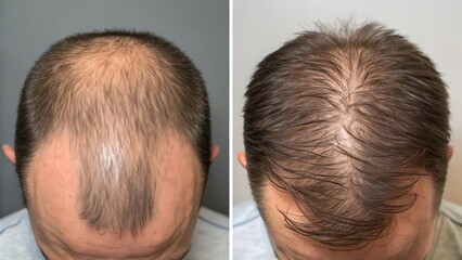 Scalp comparison thinning hair regrowth image