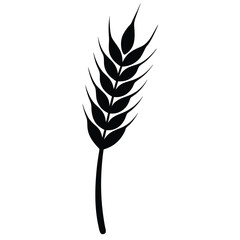 Stylized black wheat stalk grain agriculture