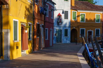 Colorful Houses on a Sunny Canal Street