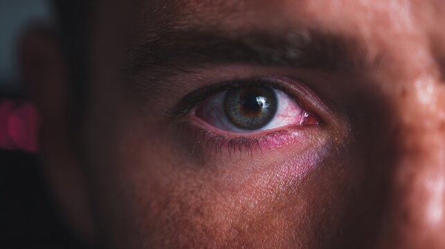 Close-up of contemplative gaze reflects kaleidoscopic dreams, introspective journey, Diwali's inner light, mysterious crossroads, Hispanic male