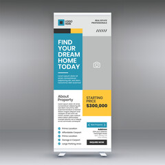 Professional Real Estate Roll Up Banner Design Template for Property Marketing and Promotion