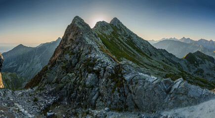 Rocky Mountain Peaks at Sunrise