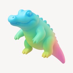 Fototapeta premium Colorful 3D crocodile illustration