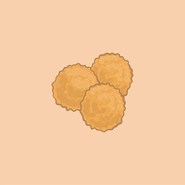 Vector illustration of a food cheese ball fried meatball cornmeal balls fried snacks, 
food coated with flour, fried food, with a salty and delicious taste, fast food