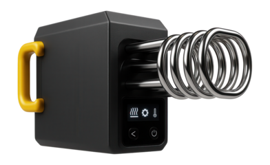 Multi-coil induction heater with a digital interface for batch processing in an automotive parts factory