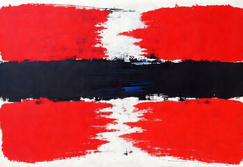 Austrian national banner with a red grunge splash and painted texture