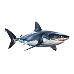 Obraz premium Majestic great white shark ocean wildlife predatory aquatic marine life transparent background
