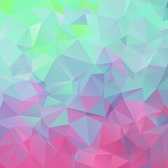 Obraz premium Abstract Geometric Polygon Background in bright green and pink tones. Modern texture, ideal for digital design presentations, websites, packaging, branding, and creative projects.