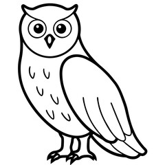 White Owl Outline Design