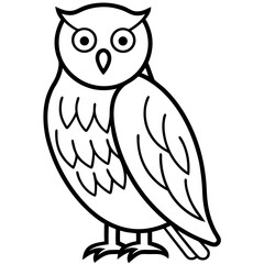 White Owl Outline Design