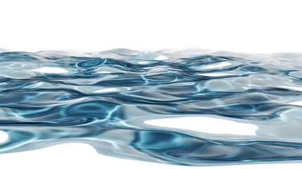 Abstract water surface 3d rendered, isolated on transparent background