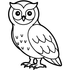 White Owl Outline Design