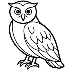 White Owl Outline Design