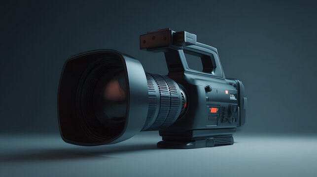 Close-up of Professional look of video camera