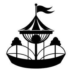 Fairground Nest a simple vector clean black silhouette design white background