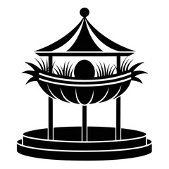 Fairground Nest a simple vector clean black silhouette design white background