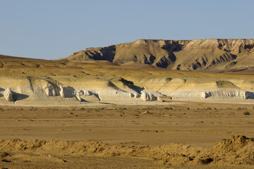 The colorful iron limestone formations of Kyzylkup, Kazakhstan