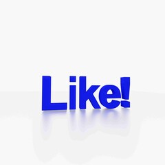 like 3d text 好き　いいね　お気に入り　subscribe