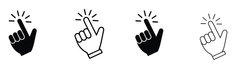 Obraz premium Hand click icon set illustration. pointer sign and symbol. hand cursor icon