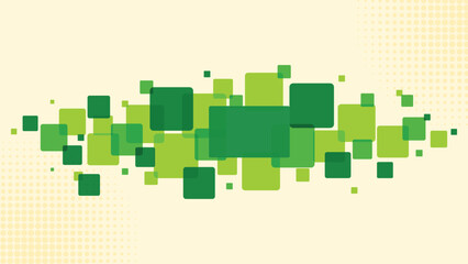 Green abstract geometric square background with overlapping modern shapes. Minimal eco friendly vector design perfect for templates, digital layouts, posters, and creative projects
