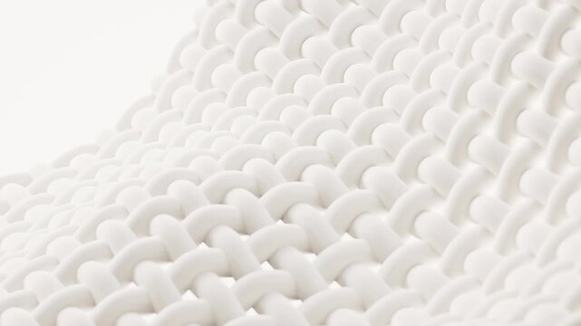 White wave cloth with microscopic detail, 3d rendering.
