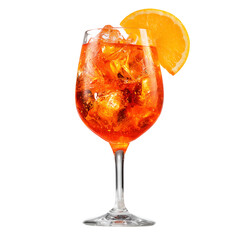 Vibrant Aperol Spritz Cocktail Isolated on Transparent Background
