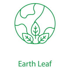 World Earth Leaf Vector Illustration Icon Design for Ecology and Sustainability Awareness