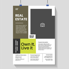 Real Estate Flyer Template, Property Sale and Rental Poster Design