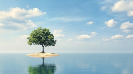 Stunning Sunset Over Calm Lake with Silhouetted Trees and Vibrant Sky Reflections, Serene View