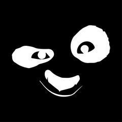 funny panda face in vector art with funny eys