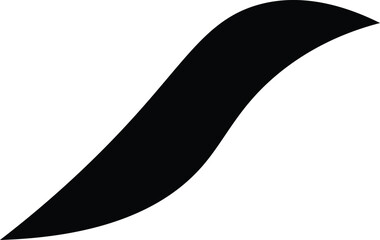 Abstract Black Flowing Shape on White Background Modern Minimalist Design Graphic Element